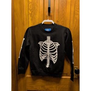 Eighty Eight Kids Sz M Skeleton Sweatshirt Black NWT